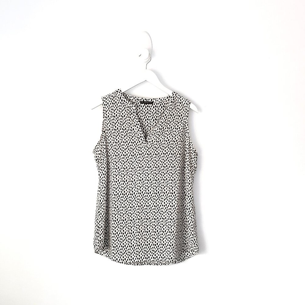 White Black Adrianna Papell Size L Top